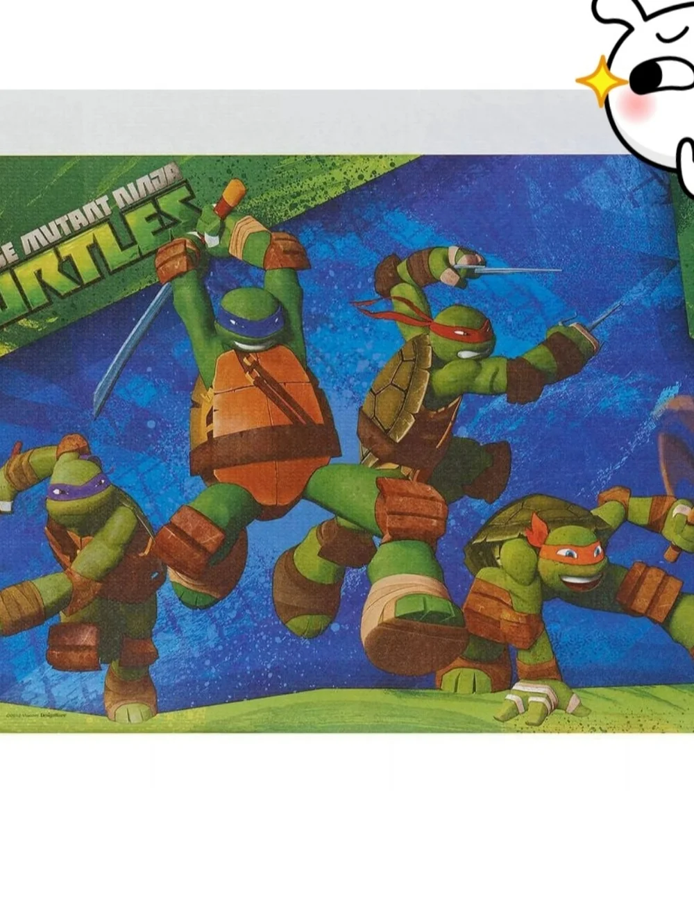Teenage Mutant Ninja Turtle Party TMNT Tablecloth & Crayons 2012 2015 NWT